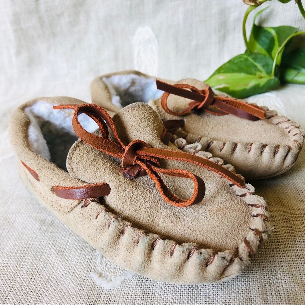 Fleece Lined Suede Moccasins - Picture 1 of 6